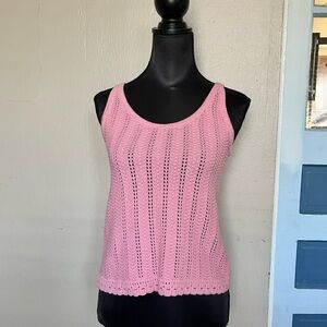 Boho fairy pink crochet knit tank top